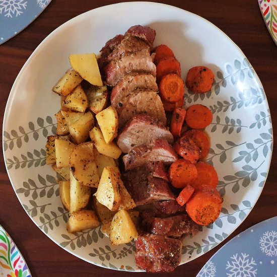 Pork loin with mustard brown sugar