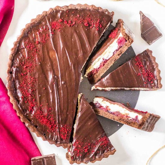 Sour Cherry Mascarpone Choco Tart