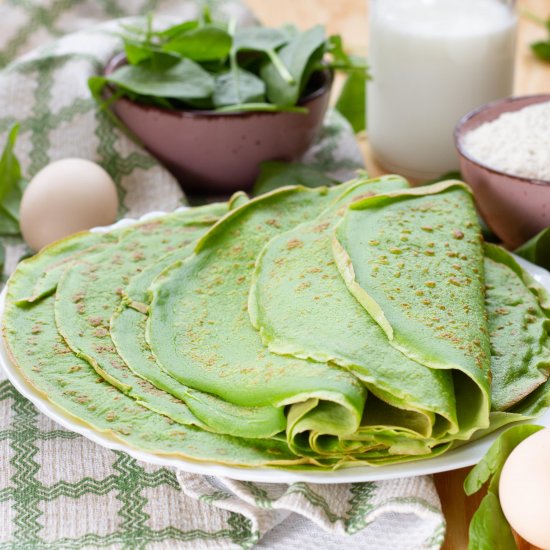 Spinach crêpes