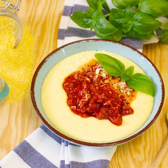 Polenta with sausage