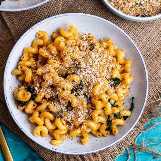 Nduja pasta with wilted greens