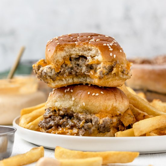 Cheesy Ground Beef Sliders