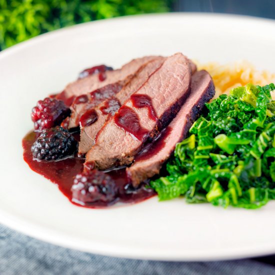 Wild Boar Steak & Blackberry Sauce