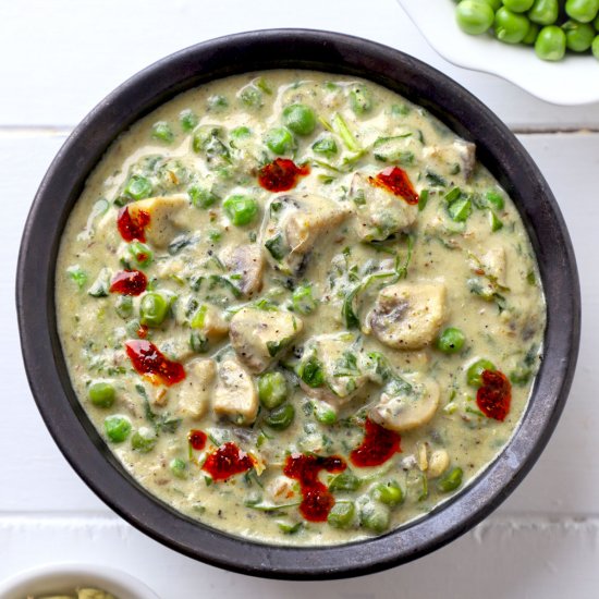 Mushroom Methi Matar Malai