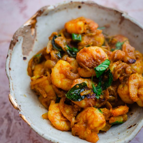 Dry Masala Prawns Fry (Indian)