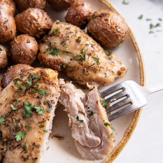 Air Fryer Chicken and Potatoes