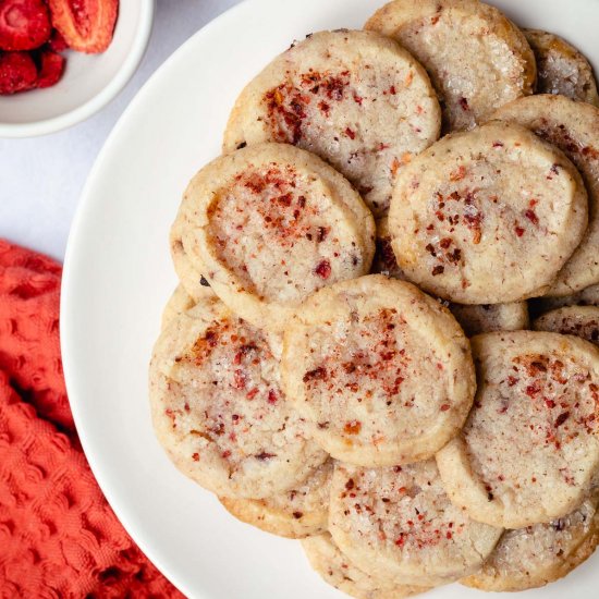 Strawberry Shortbread Cookies