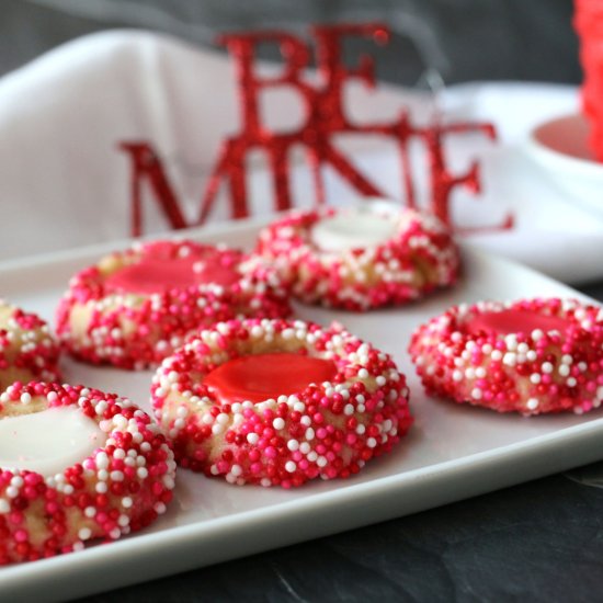 Valentines Thumbprint Cookies