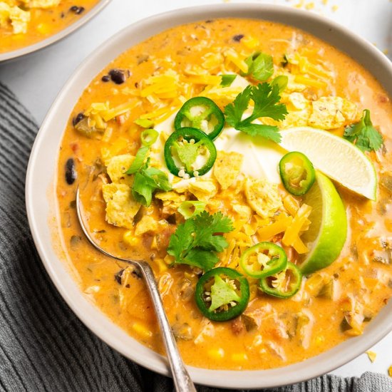 Instant Pot Chicken Enchilada Soup