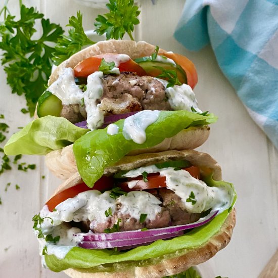 Mini Greek Turkey Burgers