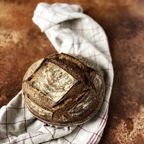 100 % Whole Wheat Sourdough Bread