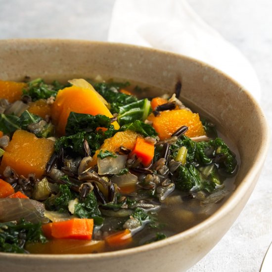 Vegan Wild Rice Soup with Butternut