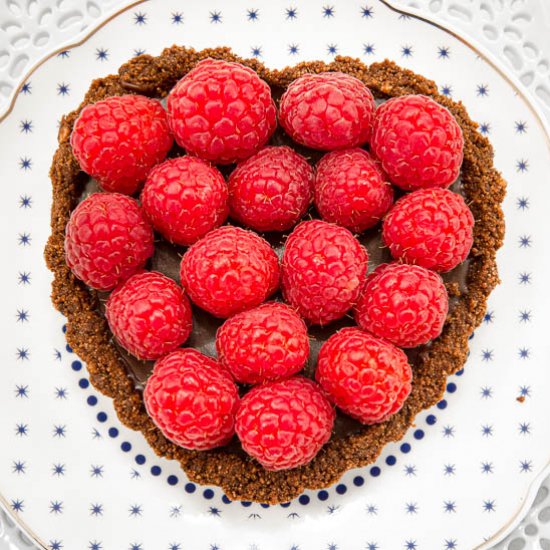 No Bake Chocolate Raspberry Tarts