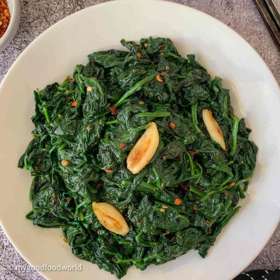 Spinach Stir Fry With Garlic