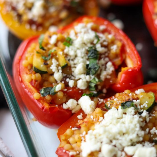 Greek Couscous Stuffed Peppers