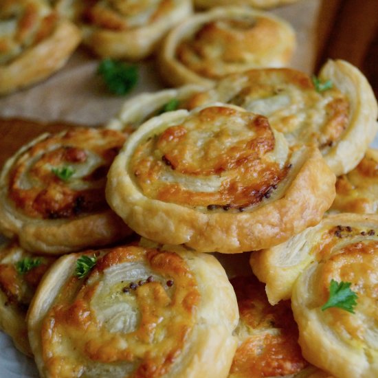 cheese and mustard pinwheels