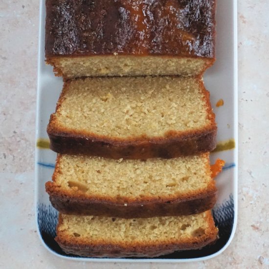 pound cake with apricot glaze