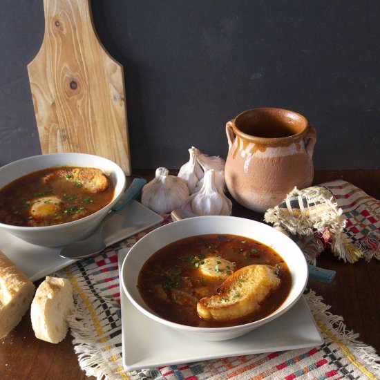 Garlic Soup with Miso