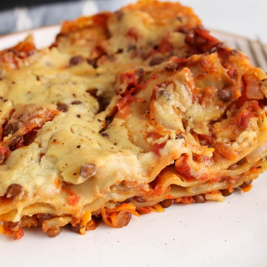 Vegan Lentil Bechamel Lasagna