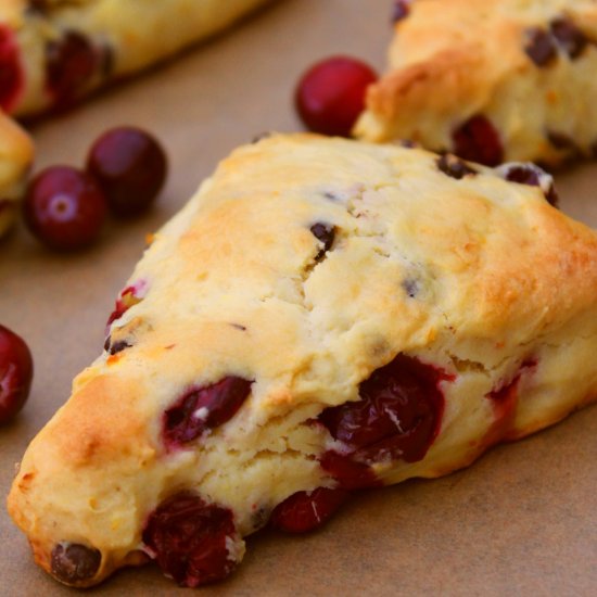 Cranberry Dark Chocolate Scones