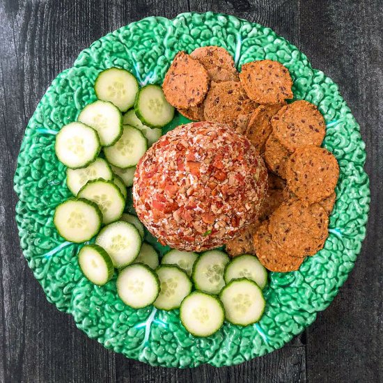 Keto Bacon Herb Goat Cheese Ball