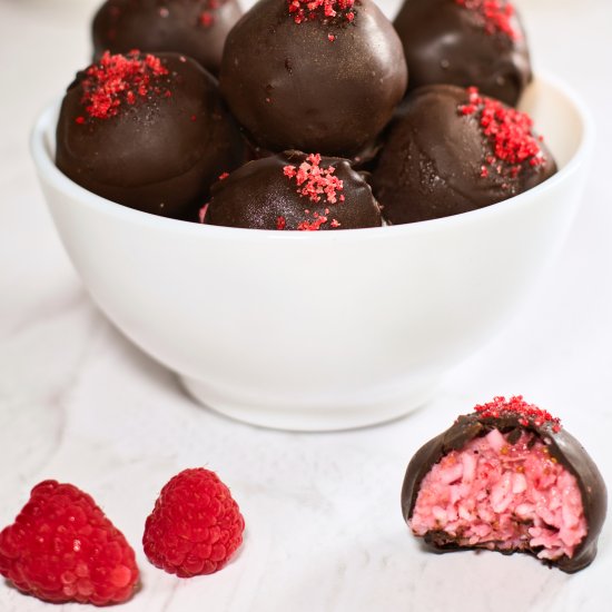 Dark Chocolate Raspberry Truffles