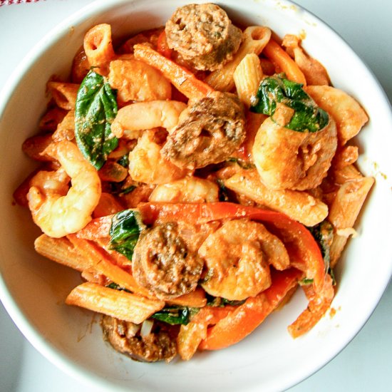 Cajun Shrimp & Sausage Pasta