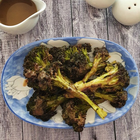 Roasted broccoli in anchovy sauce