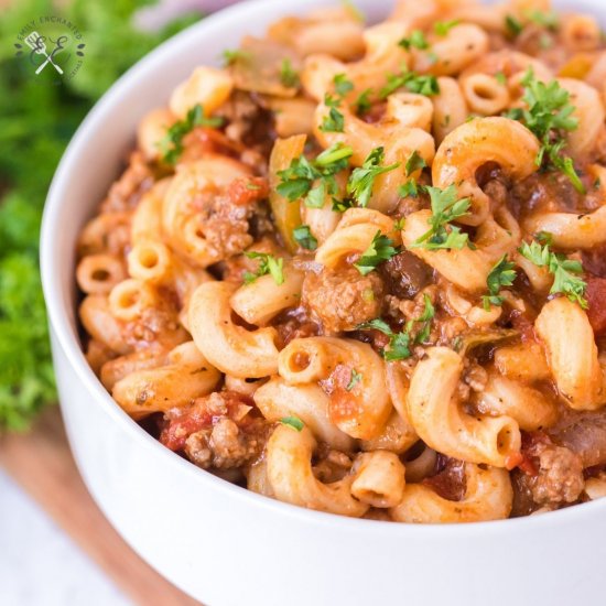 Easy Beef Goulash with Macaroni