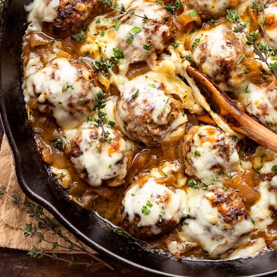 French Onion Meatballs