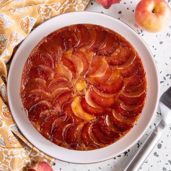 Upside Down Chai Apple and Plum Cak