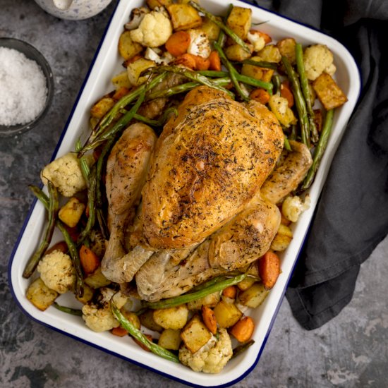 Air Fryer Roast Chicken Dinner