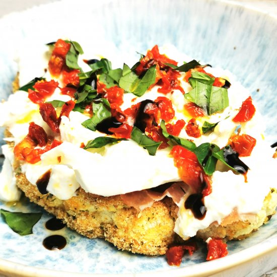 Cauliflower Steak with Burrata