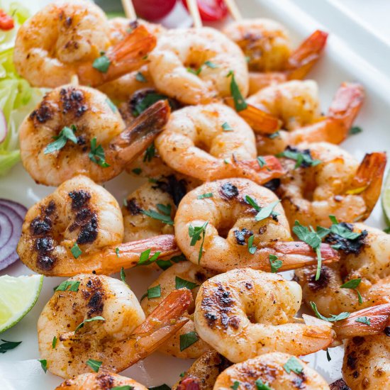 Chipotle Lime Shrimp Kabab