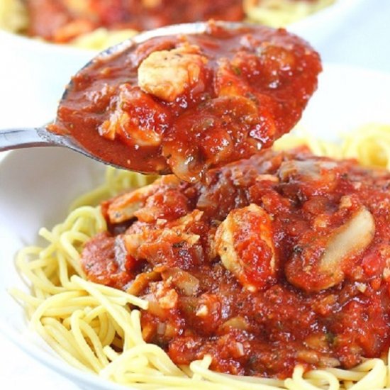 chicken and mushroom marinara sauce