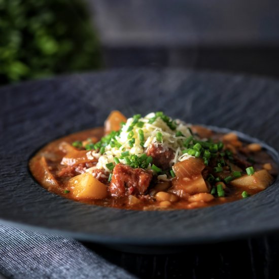 Corned Beef Stew with Baked Beans