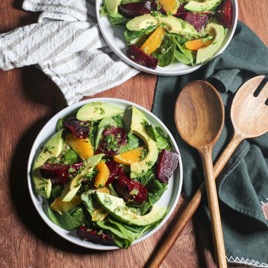 Beet, Orange, and Avocado Salad