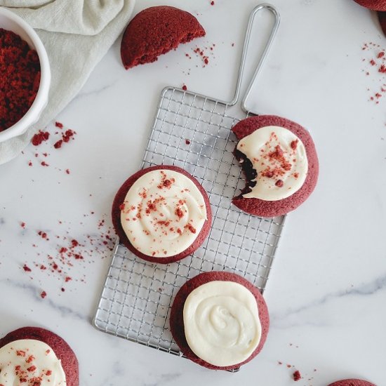 Frosted Red Velvet Cookies