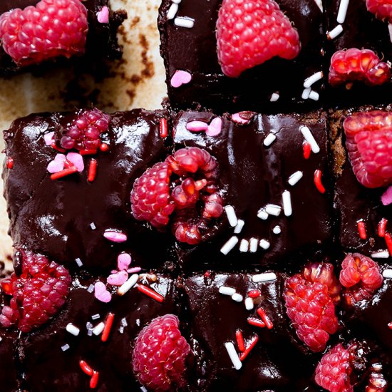 Brownies with Raspberry Ganache