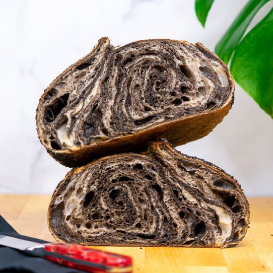 Black Sesame Sourdough Bread