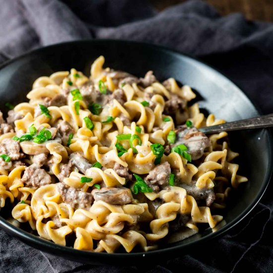 Instant Pot Ground Beef Stroganoff