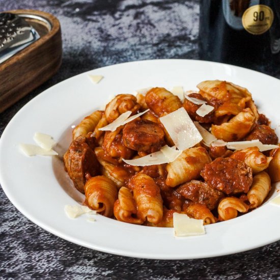 Arrabbiata Sauce and Sausage Pasta