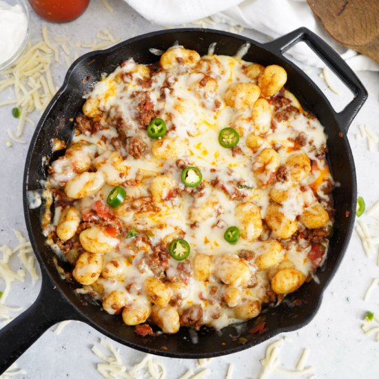 Easy Skillet Taco Gnocchi