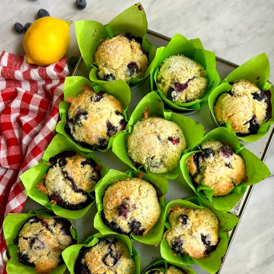 Healthy Lemon Blueberry Muffins