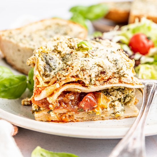 Spinach Artichoke Feta Lasagna