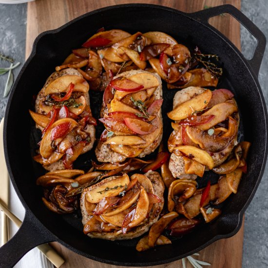 Apple-Plum Pork Chops with Herbs