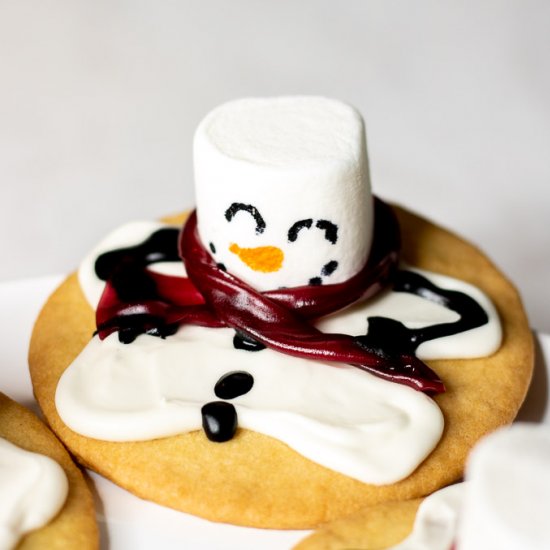 Melting Snowman Sugar Cookies