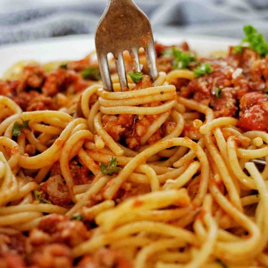 Turkey Mince Bolognese