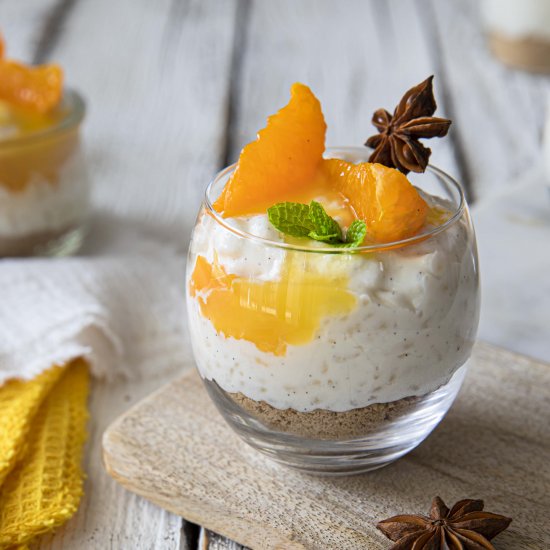 Rice pudding, mascarpone, mandarine