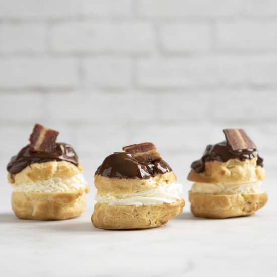 Maple and Candied Bacon Cream Puffs